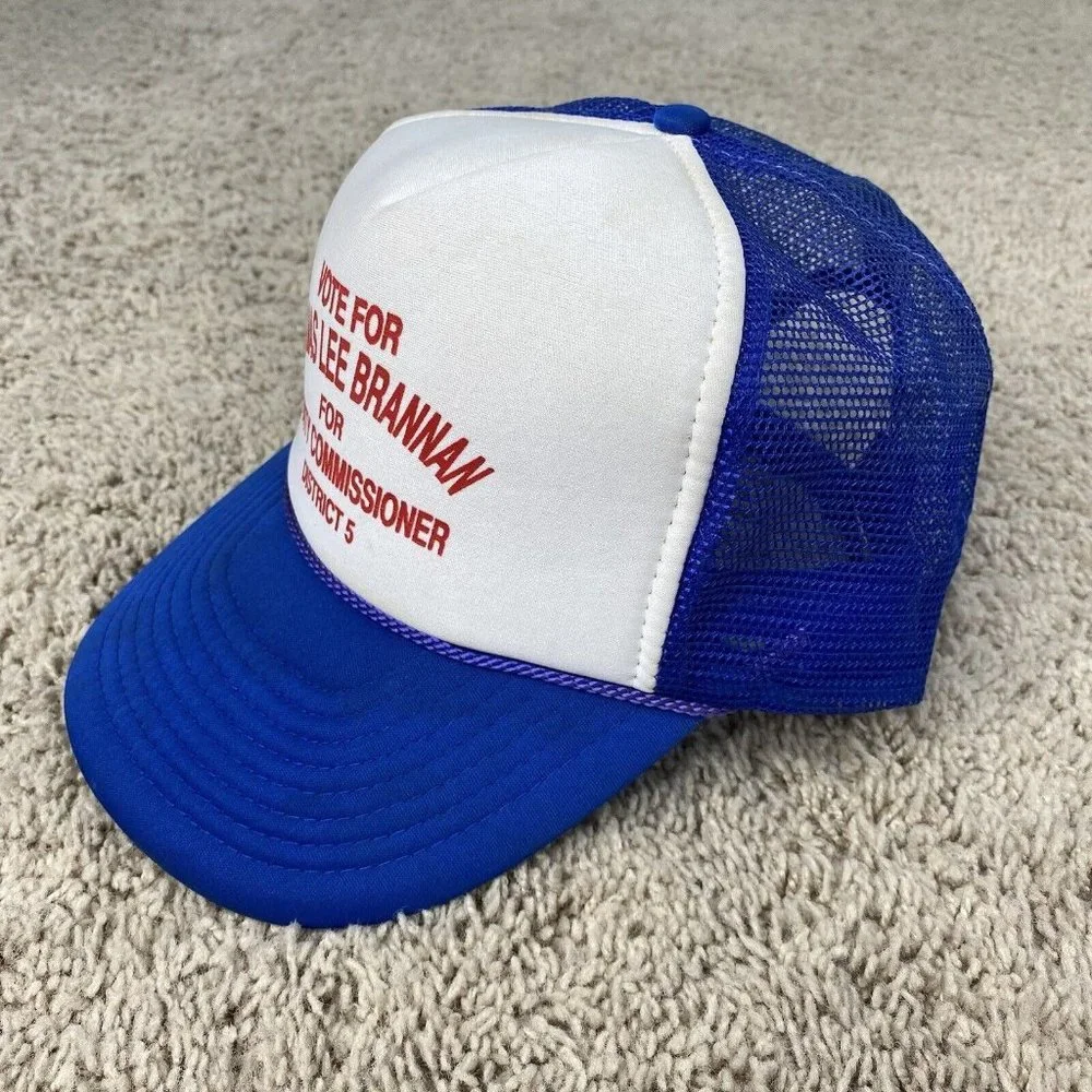 Vtg Nissun Hat Vote Thomas‎ Lee Brannan County Commissioner Trucker Snapback Cap